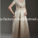 A-line Bridal Ball Gown Short Lace Jacket Empire Waist Champagne Wedding Dress Sz 4 6 8 10 12+Custom