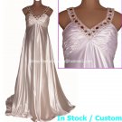 A-line Bridal Gown Red Rhinestones V-neck Maternity Pregnant Wedding Dress Sz 4 6 8 10 12 14 16+