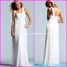 A-line Bridal Gown One Shoulder Maternity Pregnant White Chiffon Wedding Dress 1 Sz 4 6 8 10 12 14+