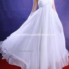 A-line Beach Bridal Prom Dress One Shoulder White Chiffon Wedding Dress Sz 4 6 8 10 12 14+