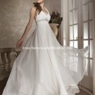 A-line Beach Bridal Dress Halter Maternity Empire White Chiffon Wedding Dress Sz 4 6 8 10 12 14+