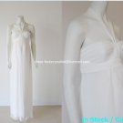 A-line Beach Bridal Dress Halter Maternity White Chiffon Wedding Dress Sz 4 6 8 10 12 14+