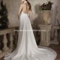 A-line Beach Bridal Dress Halter Maternity Empire White Chiffon Wedding Dress Sz 4 6 8 10 12 14+