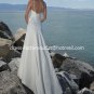 A-line Beach Bridal Dress Halter Maternity White Chiffon Wedding Dress Sz 4 6 8 10 12 14+