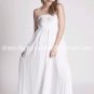 A-line Bridal Dress Strapless Maternity Empire White Chiffon Wedding Dress H27 Sz6 8 10 12 14 16+