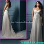 A-line Bridal Dress Strapless White Chiffon Pregnant Beach Wedding Dress H49 Sz6 8 10 12 14 16+