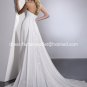 A-line Bridal Dress Strapless White Chiffon Lace Beach Wedding Dress MG21 Sz6 8 10 12 14 16+