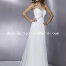 A-line Bridal Dress Strapless White Chiffon Sweethart Beach Wedding Dress mg321 Sz6 8 10 12 14 16+