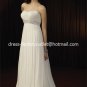 A-line Bridal Dress Strapless White Silk Chiffon Y16 Beach Wedding Dress Sz6 8 10 12 14 16+