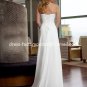 A-line Slim Bridal Dress Strapless White Chiffon Beaded Beach Wedding Dress Sz6 8 10 12 14 16 18+