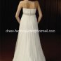 A-line Bridal Dress Strapless White Silk Chiffon Y16 Beach Wedding Dress Sz6 8 10 12 14 16+