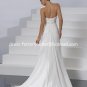 A-line Bridal Dress Strapless White Chiffon Beaded Beach Wedding Dress MG54 Sz6 8 10 12 14 16+