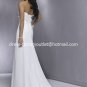 A-line Slim Bridal Dress Strapless White Chiffon Applique Beach Wedding Dress Sz6 8 10 12 14 16+
