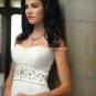 A-line Bridal Dress Strapless White Chiffon Jeweled Beach Wedding Dress H2 Sz6 8 10 12 14 16+