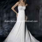 A-line Bridal Dress Strapless White Chiffon Mg189 Beach Wedding Dress Sz6 8 10 12 14 16+