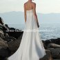 A-line Bridal Dress Strapless White Chiffon Mg381 Beach Wedding Dress Sz6 8 10 12 14 16+