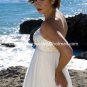 A-line Bridal Dress Strapless White Silk Chiffon Embroidery Wedding Dress Sz6 8 10 12 14 16+