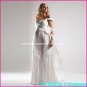 A-line Bridal Dress 2 Straps Off SHoulder White Chiffon Beach Wedding Dress Sz6 8 10 12 14 16+