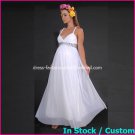 A-line Bridal Dress Spaghetti Straps White Chiffon Jeweled SASH Wedding Dress H88 Sz6 8 10 12 14 16+