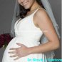 A-line Bridal Dress Spaghetti Straps White Chiffon Jeweled SASH Wedding Dress H19 Sz6 8 10 12 14 16+