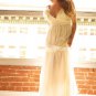 A-line Bridal Dress V-neck White Ivory Chiffon Empire Wedding Dress H35 Sz6 8 10 12 14 16+