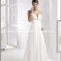 A-line Bridal Dress Spaghetti Straps White Ivory Chiffon Empire Wedding Dress Sz6 8 10 12 14 16+