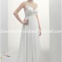 A-line Bridal Dress Sexy White Chiffon Jeweled Empire Wedding Dress Sz 4 6 8 10 12 14+