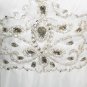 A-line Beach Bridal Dress One Shoulder Jeweled White Chiffon Wedding Dress Sz 4 6 8 10 12 14+