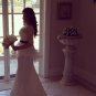 Long Sleeves Lace Top Bridal Gown Prom Dress Black Chiffon Mermaid Wedding Dress Sz 2 4 6 8 10+