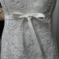 Vintage A-line Strapless White Lace Ankle Length Wedding Dress Sz 6-20 Free Jacket  Bridal Gown
