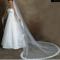 1 Tier White Ivory Wide Lace Ruffles Cathedral Cut Wedding Veil 2.8X1.5 M Bridal Veils Mantilla
