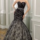 Black Lace Bridal Gown Strapless Sweetheart Wedding Dress Mermaid Bridal Ball Gown Sz 2 4 6 8 10 12+