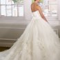 Ivory White Roses Bridal Gown Strapless Sweetheart Wedding Dress Bridal Ball GownSz 2 4 6 8 10 12+