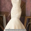 Ivory Lace Rhinestone Bridal Gown Strapless Wedding Dress Mermaid Bridal Ball Gown Sz 2 4 6 8 10 12+