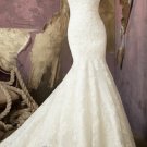 Ivory White Lace Bridal Gown Strapless Wedding Dress Mermaid Bridal Gown & Jacket Sz 2 4 6 8 10 12+