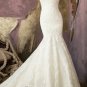 Ivory White Lace Bridal Gown Strapless Wedding Dress Mermaid Bridal Gown & Jacket Sz 2 4 6 8 10 12+