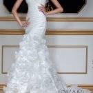 Ivory White Bridal Gown One Shoulder Roses Wedding Dress Mermaid Bridal Gown Sz 2 4 6 8 10 12+