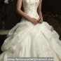 A-line Ivory Bridal Gown Strapless Lace Wedding Dress Bridal Ball Gown Sz 2 4 6 8 10 12+