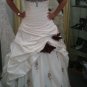 A-line Red White Wedding Dress Strapless Burgundy Roses Bridal Gown Sz2 4 6 8 10-12 14+Custom