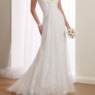 White Lace Strapless Wedding Dress A-line Empire Waist Bridal Gown Sz4 6 8 10 12 14+Custom