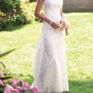 Ivory White Lace Wedding Dress Cap Sleeve Chiffon Bridal Gown Sz4 6 8 10 12 14+Custom