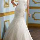 Ivory White Tulle Wedding Dress Strapless Mermaid Lace Bridal Gown Sz4 6 8 10 12 14+Custom