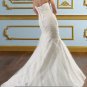Ivory White Tulle Wedding Dress Strapless Mermaid Lace Bridal Gown Sz4 6 8 10 12 14+Custom