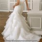 White Organza Ball Gown Strapless Wedding Dress Stock Memaid Bridal Gown Sz4 6 8 10 12 14+Custom