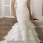 White Organza Ball Gown Strapless Wedding Dress Stock Memaid Bridal Gown Sz4 6 8 10 12 14+Custom
