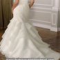 White Ivory Ball Gown One Shoulder Wedding Dress Plus Size Mermaid Bridal Gown +Custom