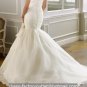 White Organza Ball Gown Strapless Wedding Dress Pleated Mermaid Bridal Gown Sz4 6 8 10 12 14+Custom