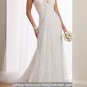 White Lace Strapless Wedding Dress A-line Empire Waist Bridal Gown Sz4 6 8 10 12 14+Custom