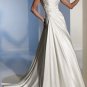 A-line Ivory Satin Lace Ball Gown Lace Top Wedding Dress Bridal Gown Sz4 6 8 10 12 14+Custom