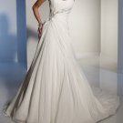 A-line Ivory Chiffon Ball Gown Strapless Wedding Dress Royal Bridal Gown Sz4 6 8 10 12 14+Custom